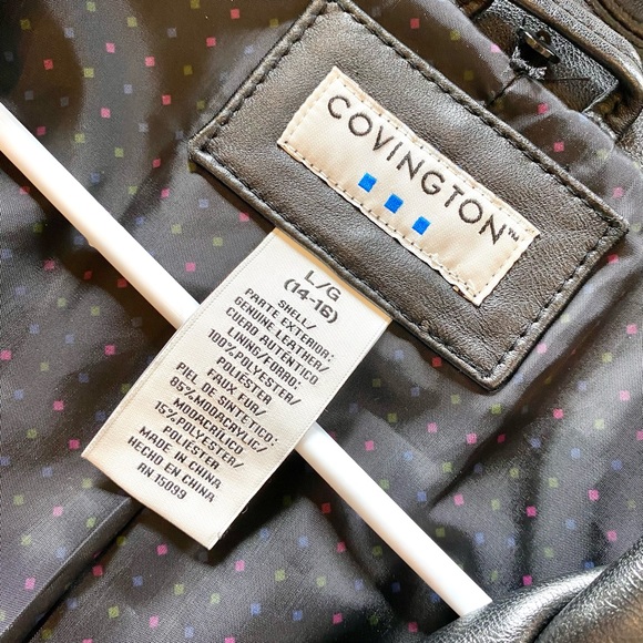 Covington Leather Jacket with removable fur collar - Picture 2 of 5